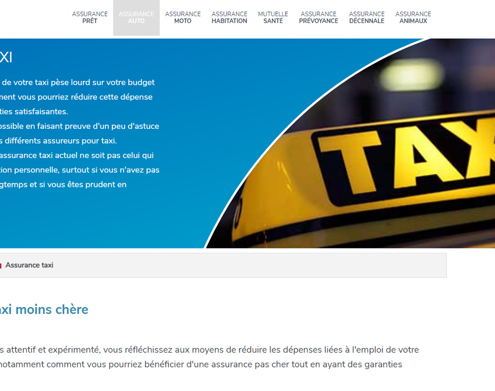 Détails : Assurance taxi et la multirisque professionnelle